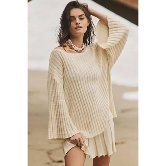 Free People FP Beach Kenzie Sweater Womens XS Frosty Spruce Green - Picture 5 of 13